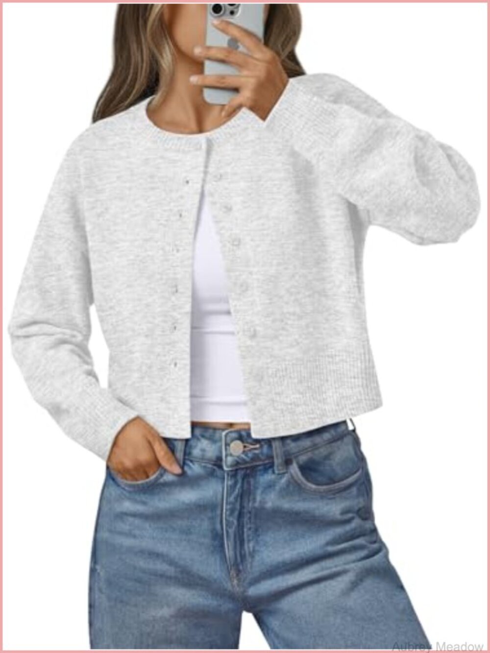 Women's Lightweight Cropped Cardigan Knit Cute Fall Sweaters